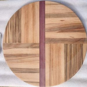 Handcrafted unique round Beech cutting board charcuterie board gift